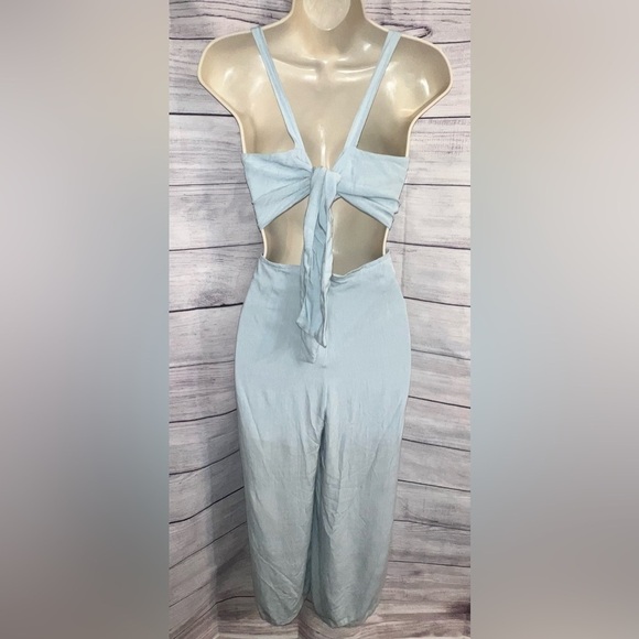 Altar’d State Light Mint Tie Back Cropped Jumpsuit - Picture 2 of 7